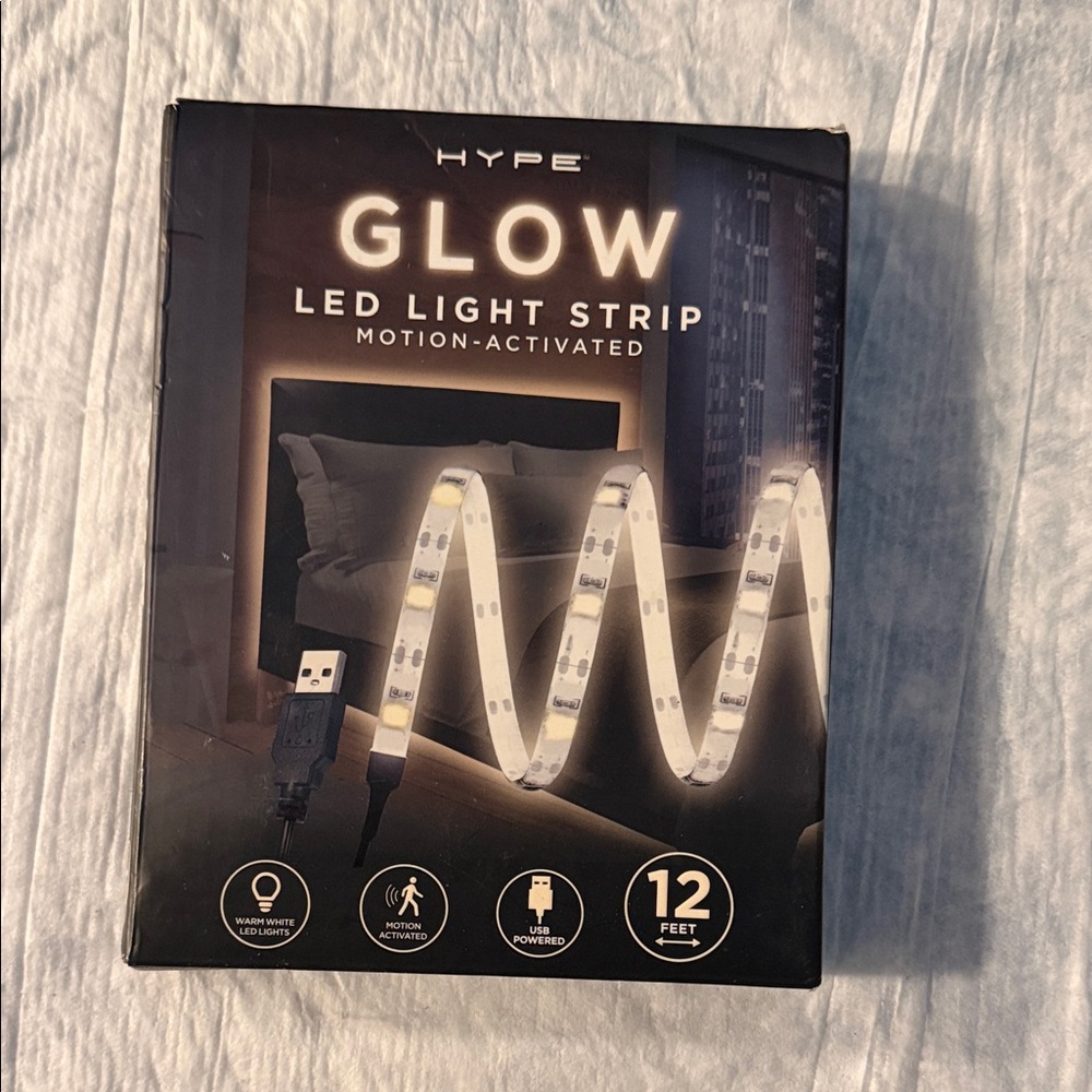 Hype Glow LED Light Strip - Motion-Activated, Black and White